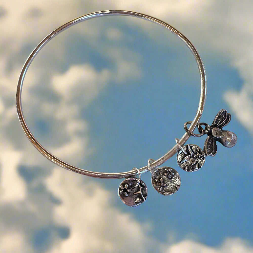 Bangle with Silver Charms