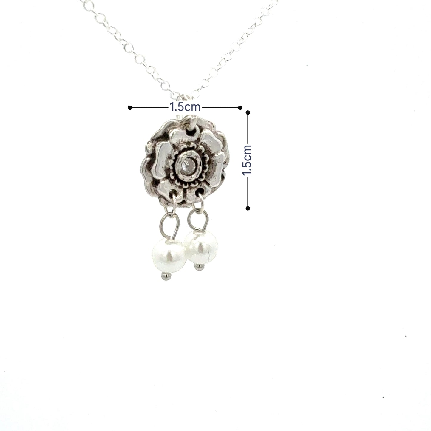 Rose Pendant with White Stone