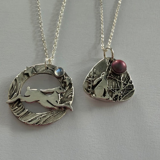 Moon Gazing Hare Pendant