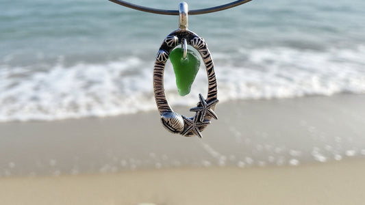 Sea Glass - finding it and using it in silver clay jewellery