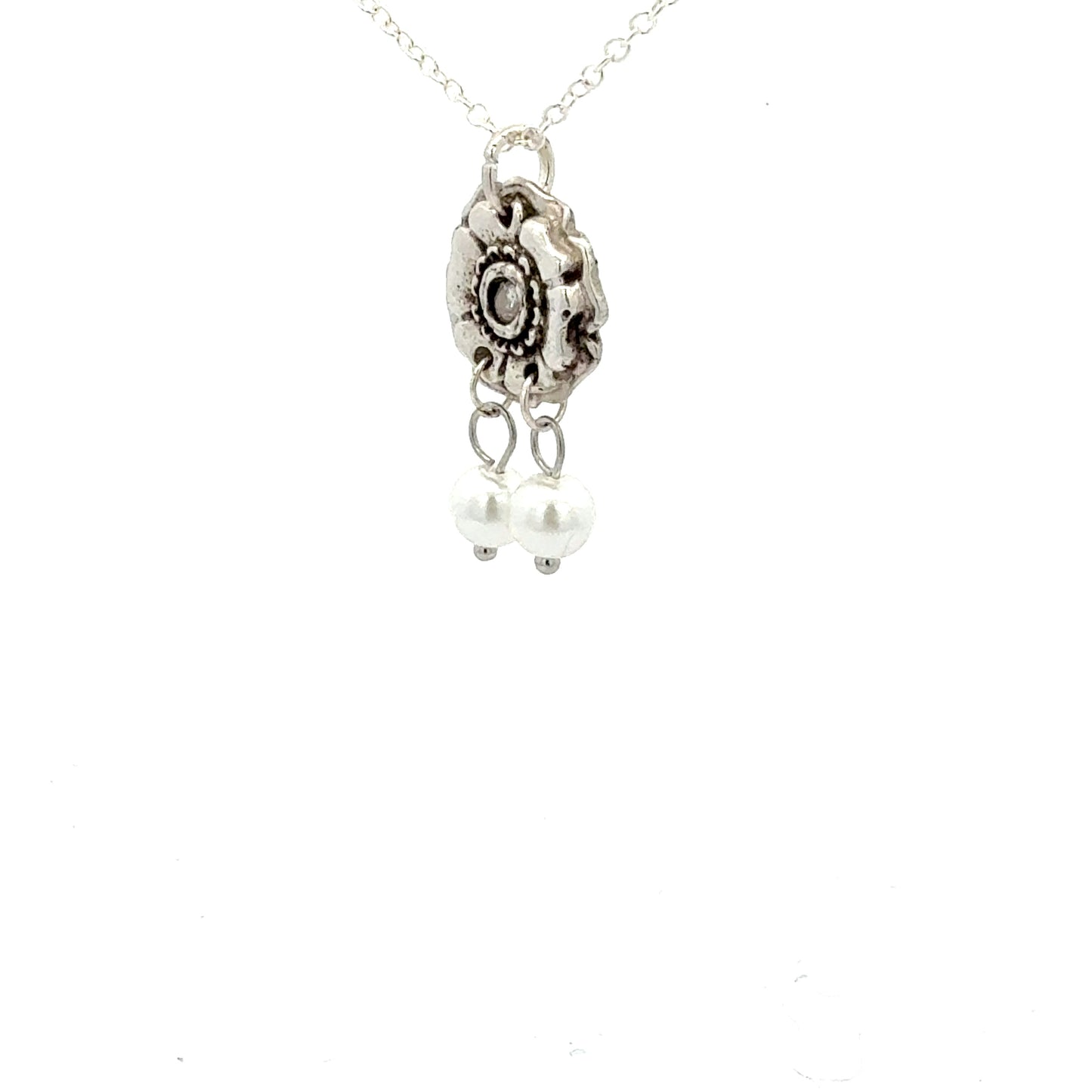 White Rose Stone Pendant
