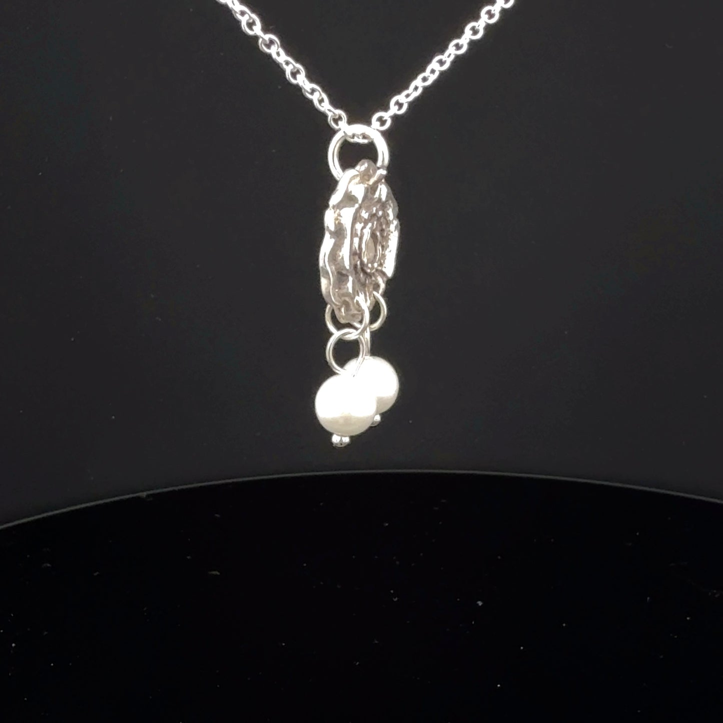 White Rose Stone Pendant