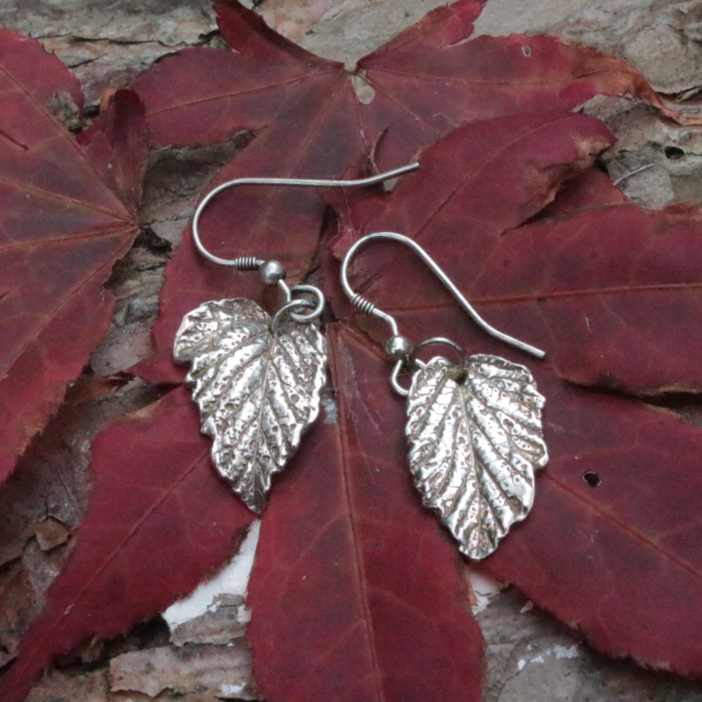Natural leaf earrings